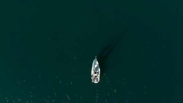Various drone shots in beautiful Urla, Izmir - the third largest city in Turkey. Blue waters of the Aegean Sea, seagulls and sailboats on a sunny summer morning/afternoon.