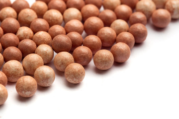 Cosmetics blush ball isolated on white