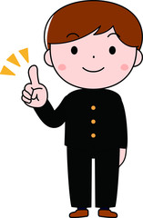 Serious male student wearing student clothes expressing emotion