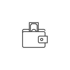 Wallet, purse line icon vector