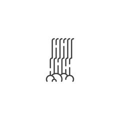 Waterfall line icon vector