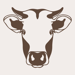 COW head face illustration vector