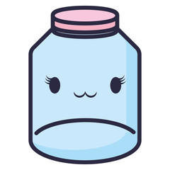 cute mason jar kawaii character