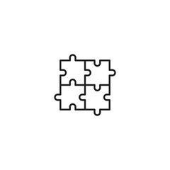 Puzzle line icon vector