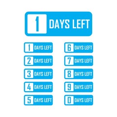 Number days left countdown vector template illustration