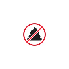 No pooping sign isolated