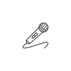 Microphone line icon vector