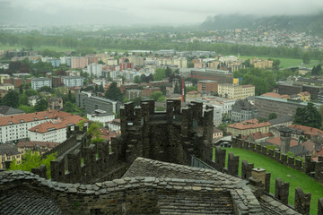 Medieval fortress in Bellizona, Switzerland