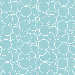 Obraz premium Geometric seamless background with round pattern. White design on blue background