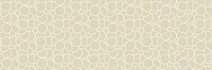 Obraz premium Geometric seamless round pattern. White design on long olive green background