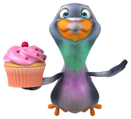 Fun pigeon - 3D Illustration