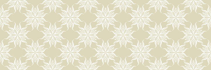 Floral seamless pattern. White design with olive green background