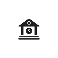 Bank building icon vector