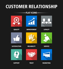 CUSTOMER RELATIONSHIP FLAT ICONS