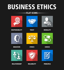 BUSINESS ETHICS FLAT ICONS