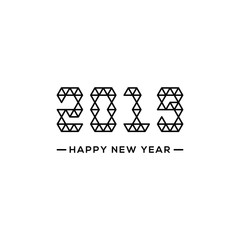 Happy New Year 2019 Triangle Text Design Illustration