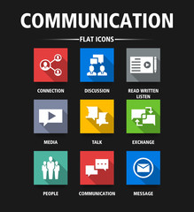 COMMUNICATION FLAT ICONS