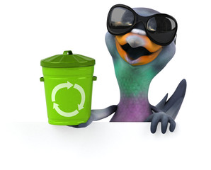 Fun pigeon - 3D Illustration