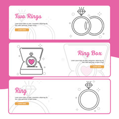Wedding Banner Design with Outline Filled Style