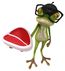 Fun french frog - 3D Illustration