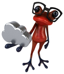 Fun red frog - 3D Illustration