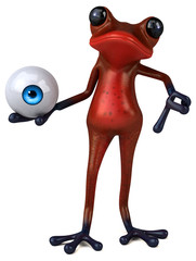 Fun red frog - 3D Illustration