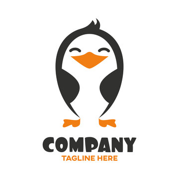 Funny baby penguin logo