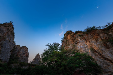 Landscape of Snake Mountain at  Ratchaburi Province, Thailand (In Thailand we call Khao Hin Ngoo)
