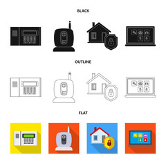 Isolated object of office and house sign. Collection of office and system vector icon for stock.