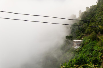 Fog on the blue mountains