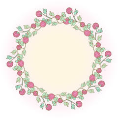 Decorative composition with red clover in bloom. St. Patrick's day festive design. EPS 10 vector illustration