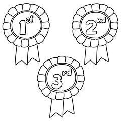 vector set of ribbons award