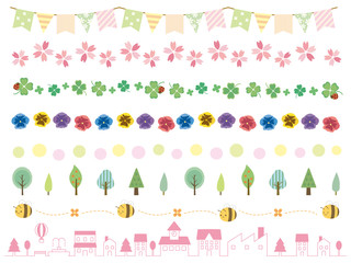 春のライン素材1