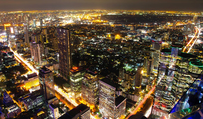 Fototapeta premium Top view Cityscape skyscraper in city 
