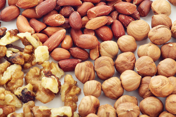 Different nuts forming background