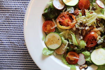 Fresh salad healthy food on table
