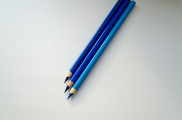 color pencils on white background