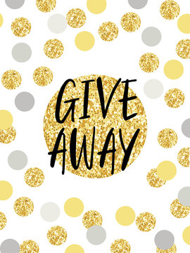 Eye-catching gold and silver glitter confetti frame Giveaway for promotion in social network