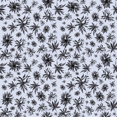 Seamless pattern of branches and leaves. Hand drawing simple pencil. botanical illustration vintage. Background for title, image for blog, decoration. Design for wallpapers, textiles, barbics, fabrics
