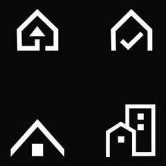 Real Estate Logo Design Set. Creative Abstract Real Estate Icons