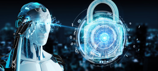 Web security protection interface used by robot 3D rendering