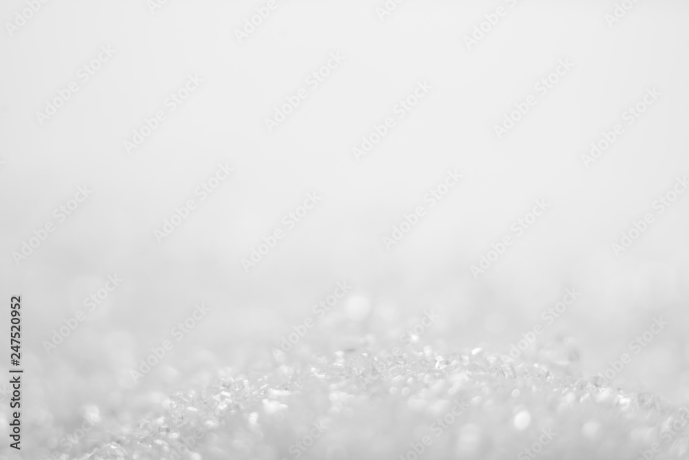 Wall mural white bokeh abstract lights background with copyspace.