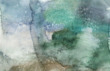 Abstract background, hand-painted texture, watercolor painting, splashes, drops of paint, paint smears. Design for backgrounds, wallpapers, covers and packaging.