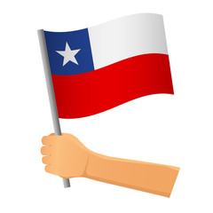 Chile flag in hand