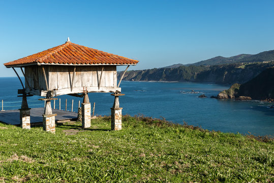 Typical granary (horreo) in Cadavedo, Asturias, Spain