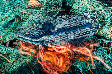 Colourful fishing nets for use as a psoater or background