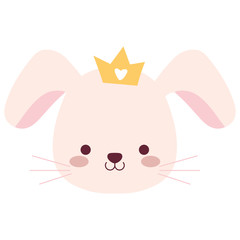 cute and little rabbit with crown character