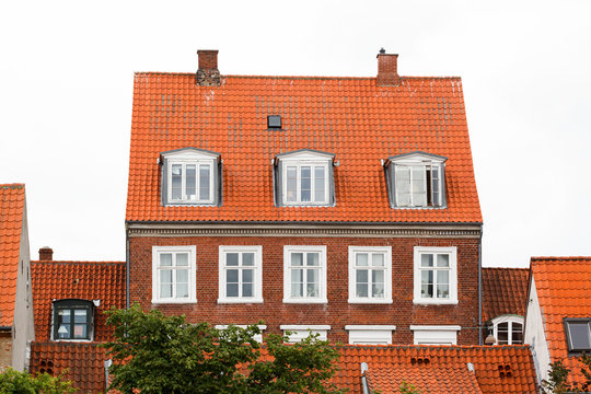 Red Brick Houses in Helsingor Denmark