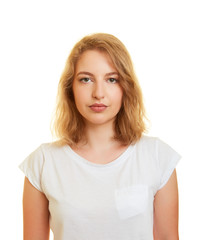 Biometrisches Passfoto einer jungen Frau