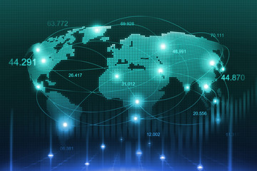 Stock market or forex trading graph